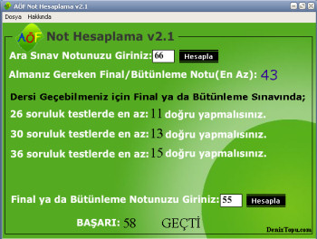 AOF Yeni AÖF Not Hesaplama v2.1 indir